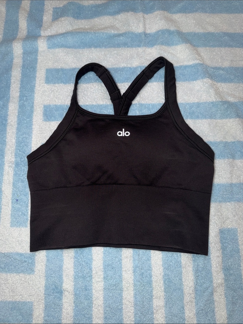 ALO Yoga Black Cropped Sports Tank Top